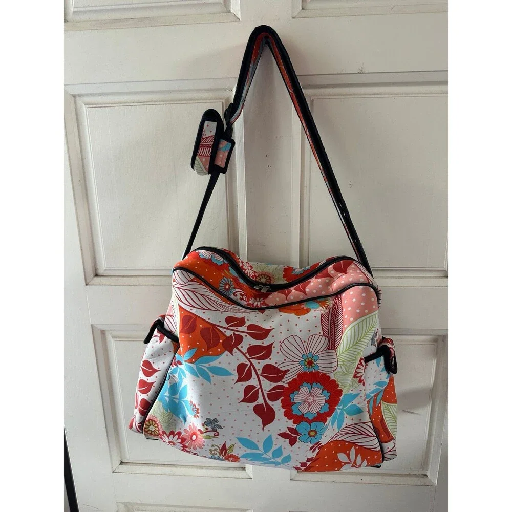Beach by CLC Neoprene Asian Floral Inspired Paisley On The Go Diaper Bag